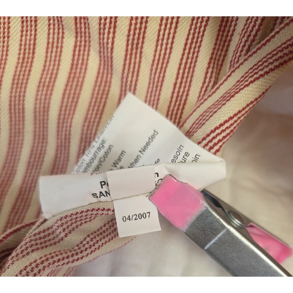 2 Pottery Barn Vintage Stripe Patchwork Quilted Pillow Shams Ticking 2007 STD - Picture 10 of 13
